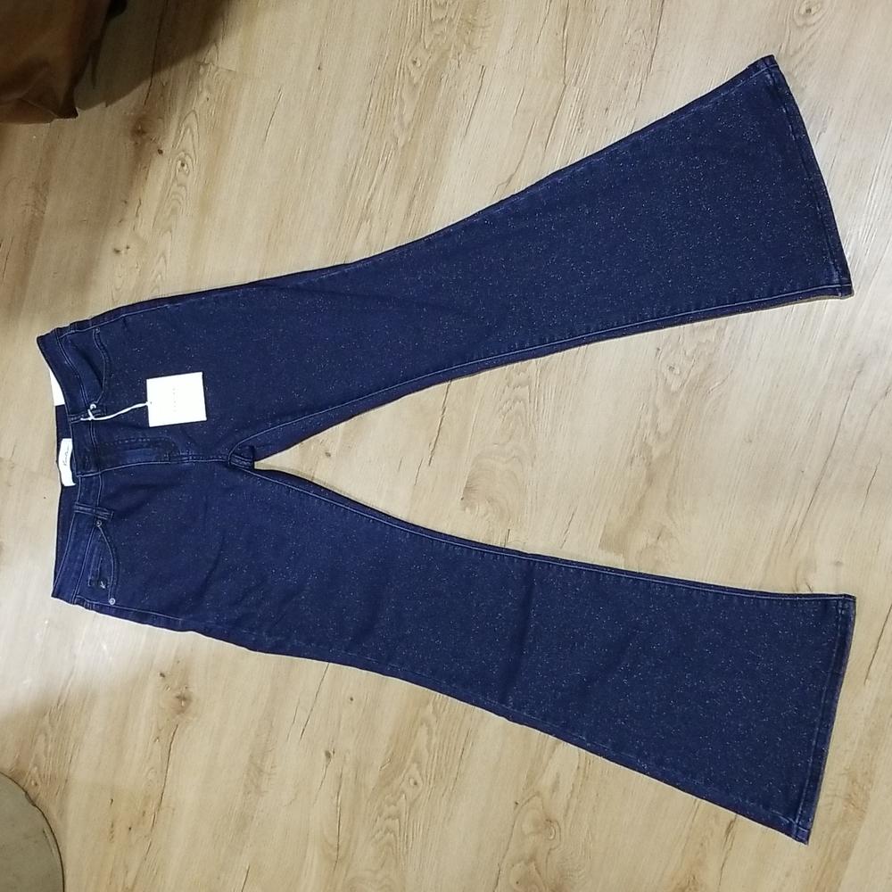 Kancan Sparkle Coated High Rise Super Skinny Flares 28 *NEW with Tags*